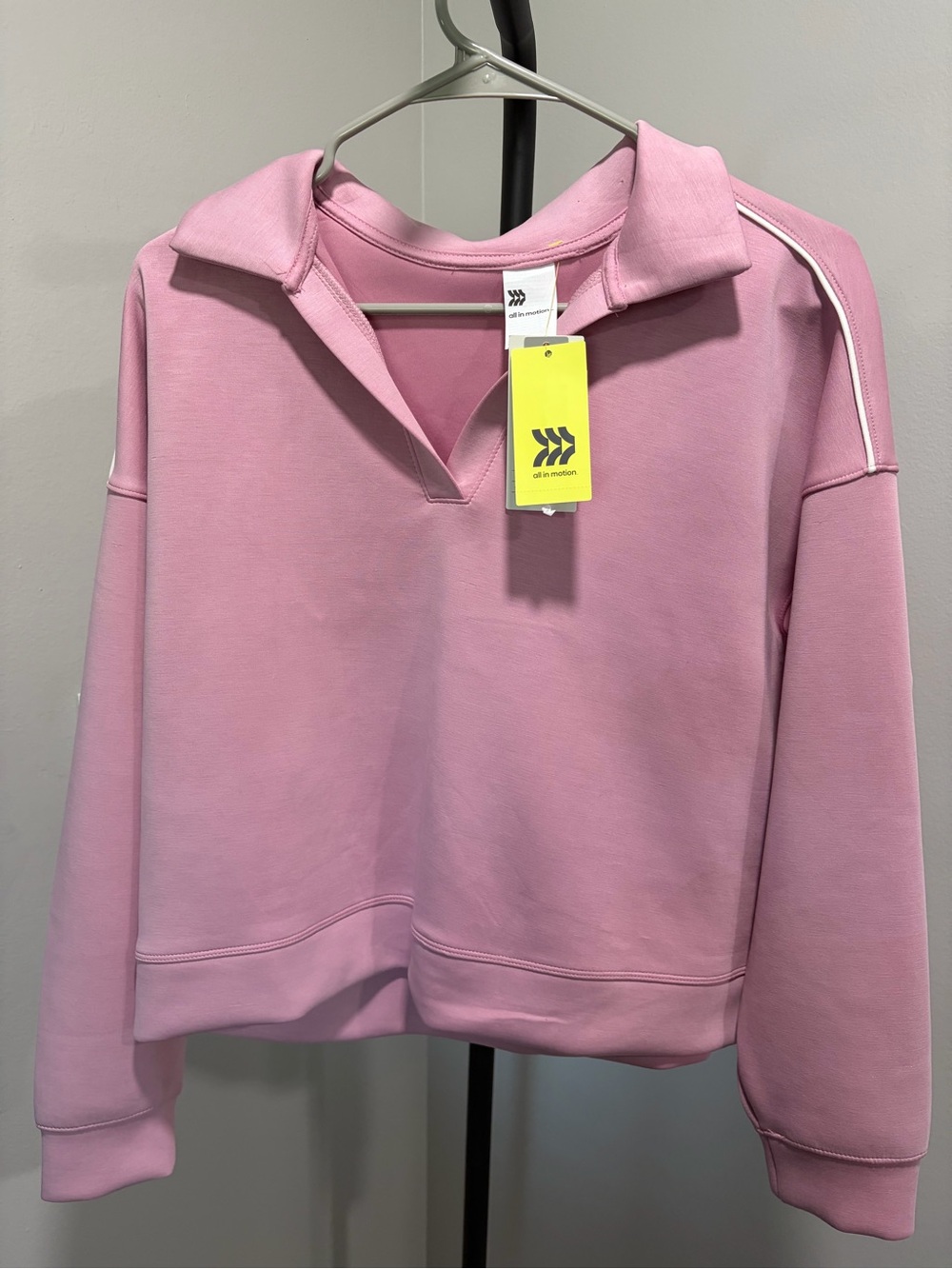 all in motion Light Pink V‑Notch Collar Pullover Sweatshirt - Picture 1 of 3